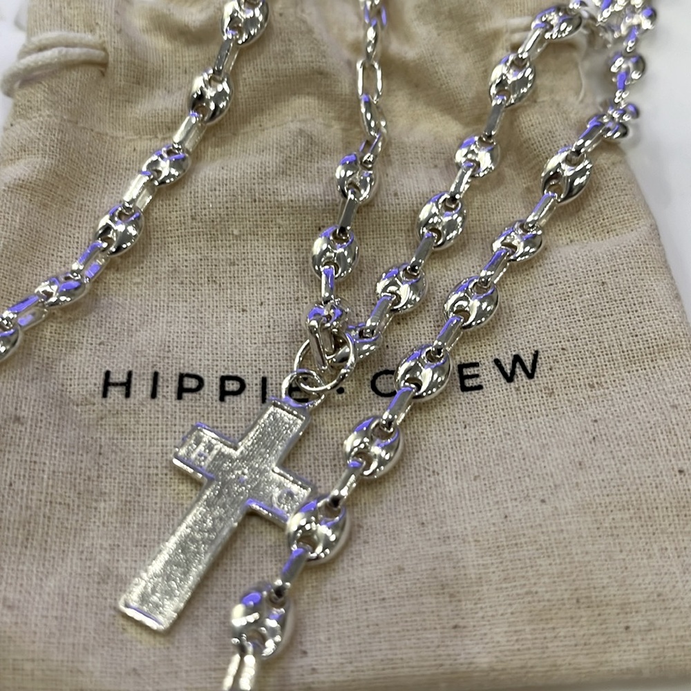 32. HIPPIE CREW Necklace composed of silver chain with links /Calabrote BRAND